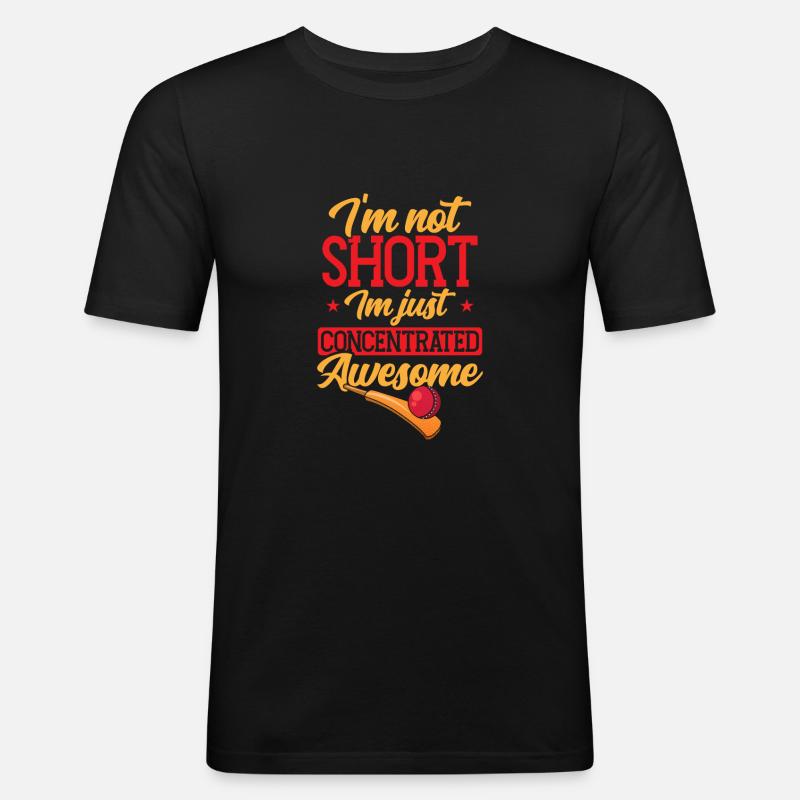 Ich Bin Nicht Kurz - Männer Slim Fit T-Shirt - Schwarz