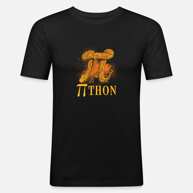 Pi Die Schlange Python - Männer Slim Fit T-Shirt - Schwarz