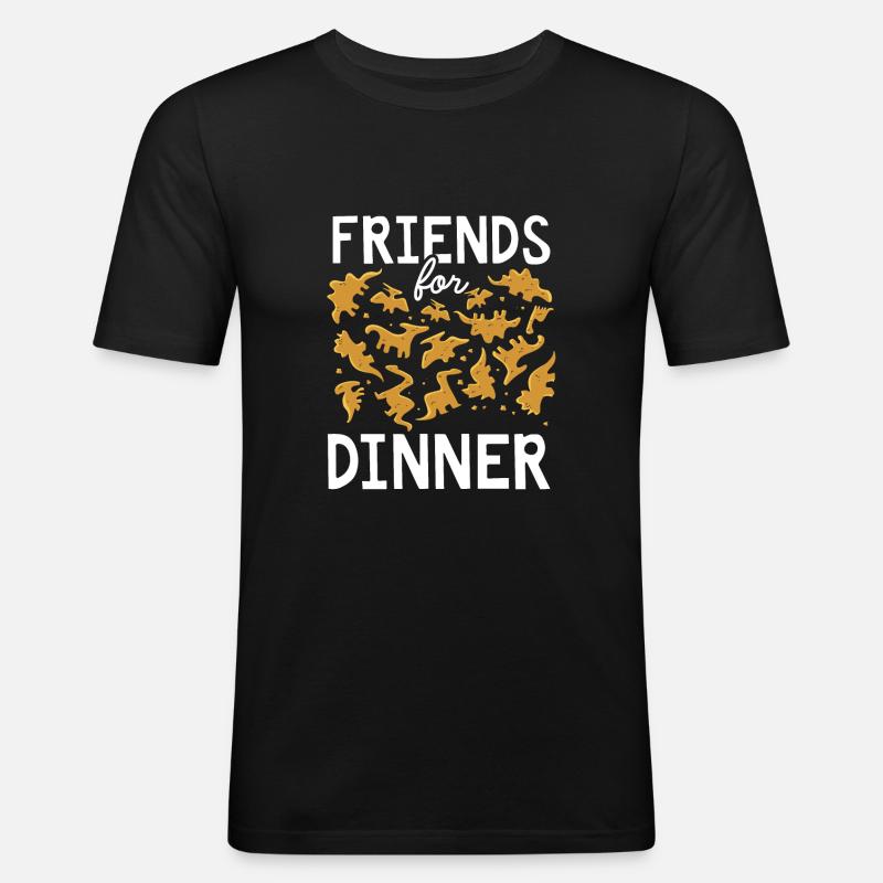 Freunde Zum Abendessen - Männer Slim Fit T-Shirt - Schwarz