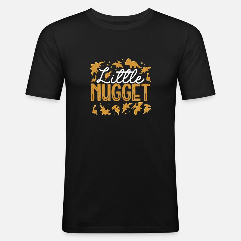 Kleines Dino nugget - Männer Slim Fit T-Shirt - Schwarz