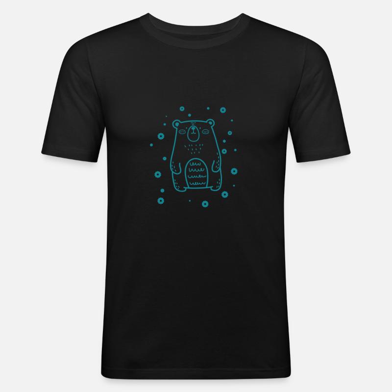dicker, süßer Bär - Männer Slim Fit T-Shirt - Schwarz
