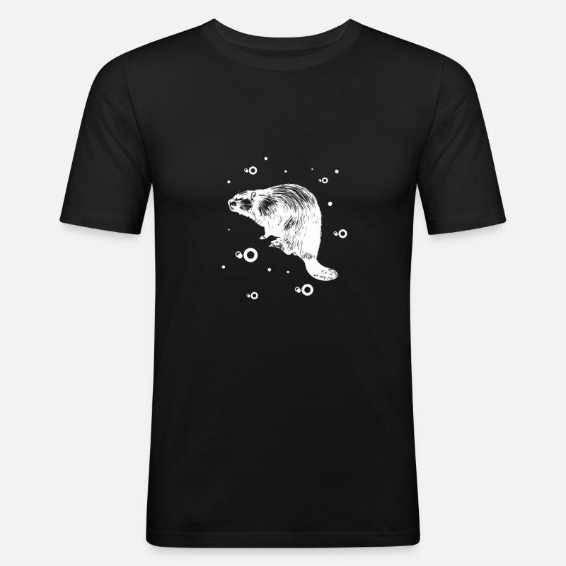 Marder Hermelin Wiesel - Männer Slim Fit T-Shirt - Schwarz