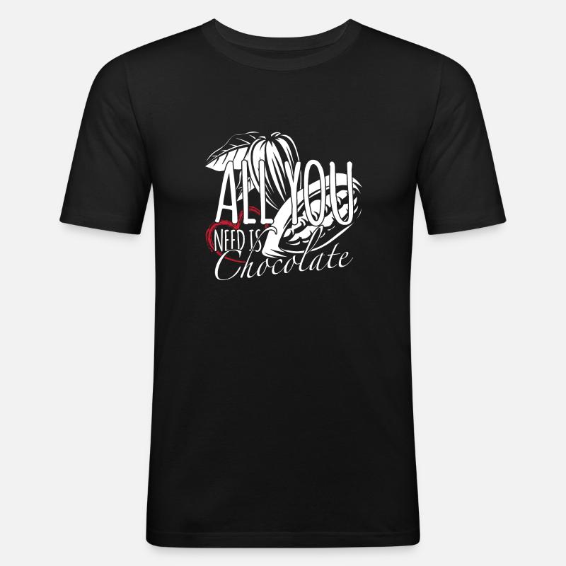 Schokolade - Männer Slim Fit T-Shirt - Schwarz