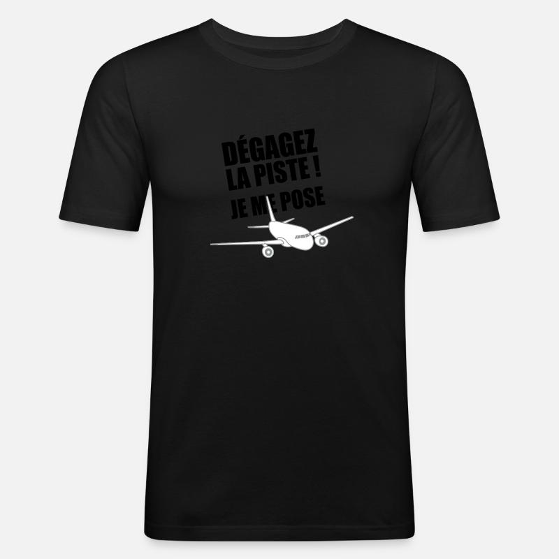 JE ME POSE ! - T-shirt près du corps Homme - noir
