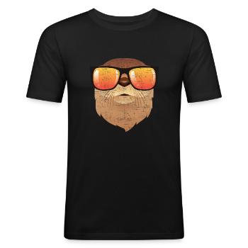 Otter With Sunglasses Illustration - Männer Slim Fit T-Shirt - Schwarz - Vorne - Nik (191cm)
