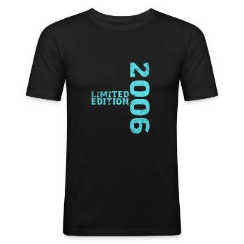 Édition Limitée 2006 16ème Anniversaire Cadeau - T-shirt près du corps Homme - noir - Devant - Nik (191cm)