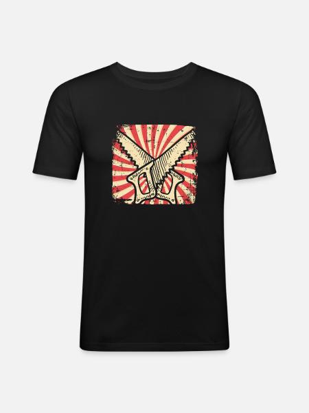 Scie - T-shirt près du corps Homme - noir