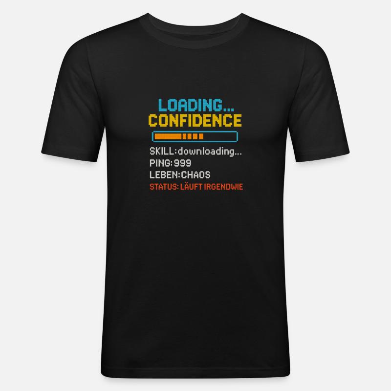 Gaming Status GenZ - Männer Slim Fit T-Shirt - Schwarz