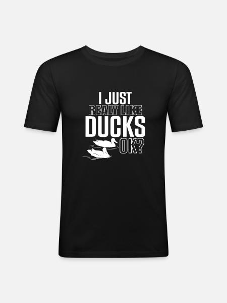 I like ducks - Men's Slim Fit T-Shirt - black