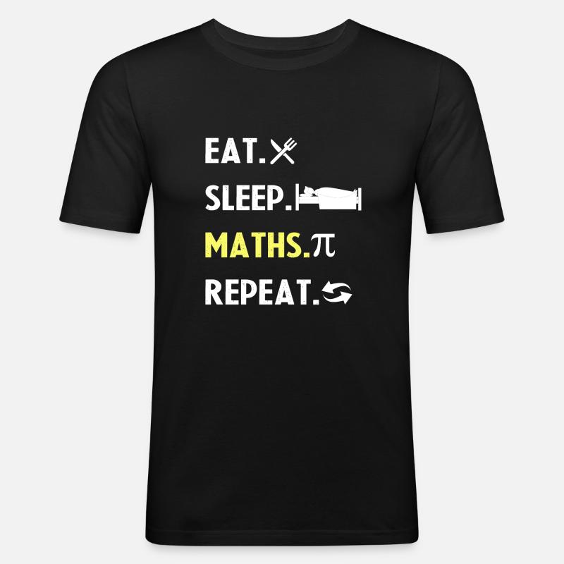 Eat Sleep Math Repeat - Men's Slim Fit T-Shirt - black