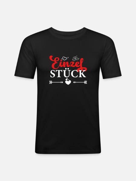 Einzelstück - Männer Slim Fit T-Shirt - Schwarz