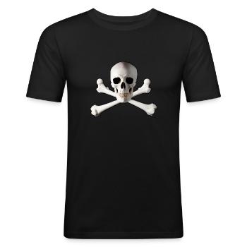 crane pirate - T-shirt près du corps Homme - noir - Devant - Nik (191cm)