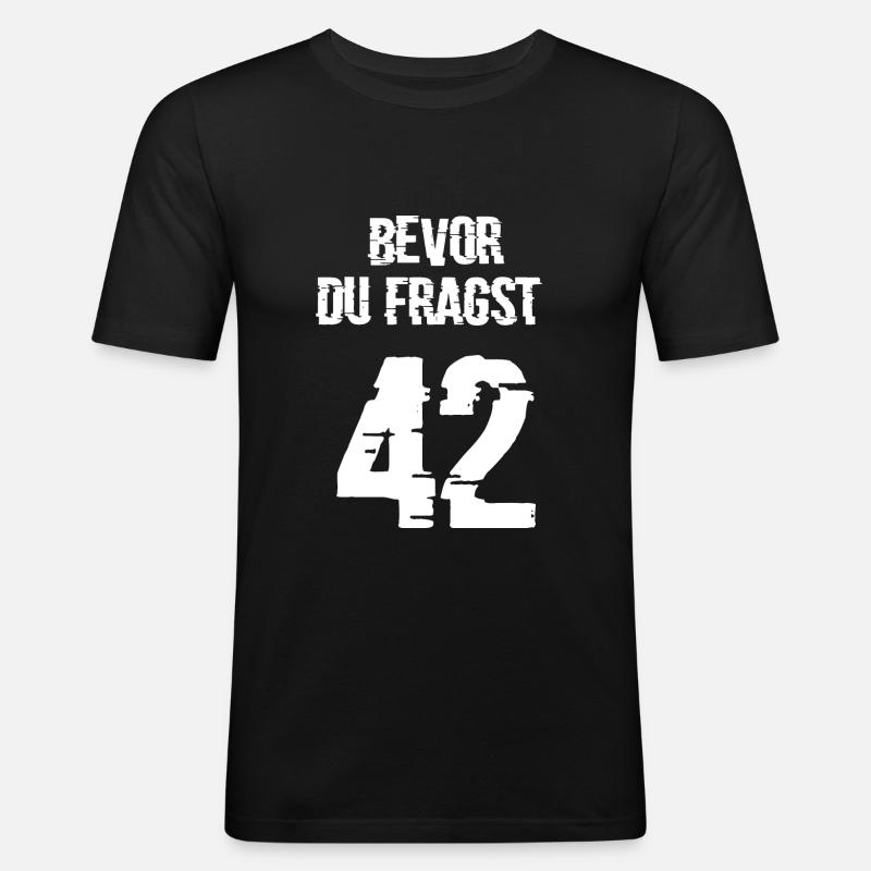 42 - Männer Slim Fit T-Shirt - Schwarz