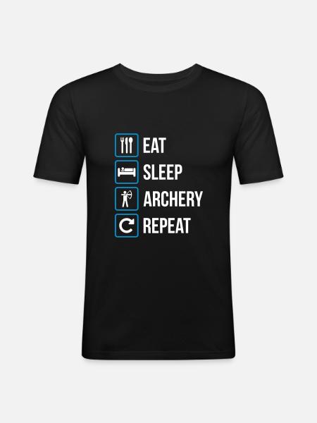 Eat Sleep Archery Repeat - Men's Slim Fit T-Shirt - black