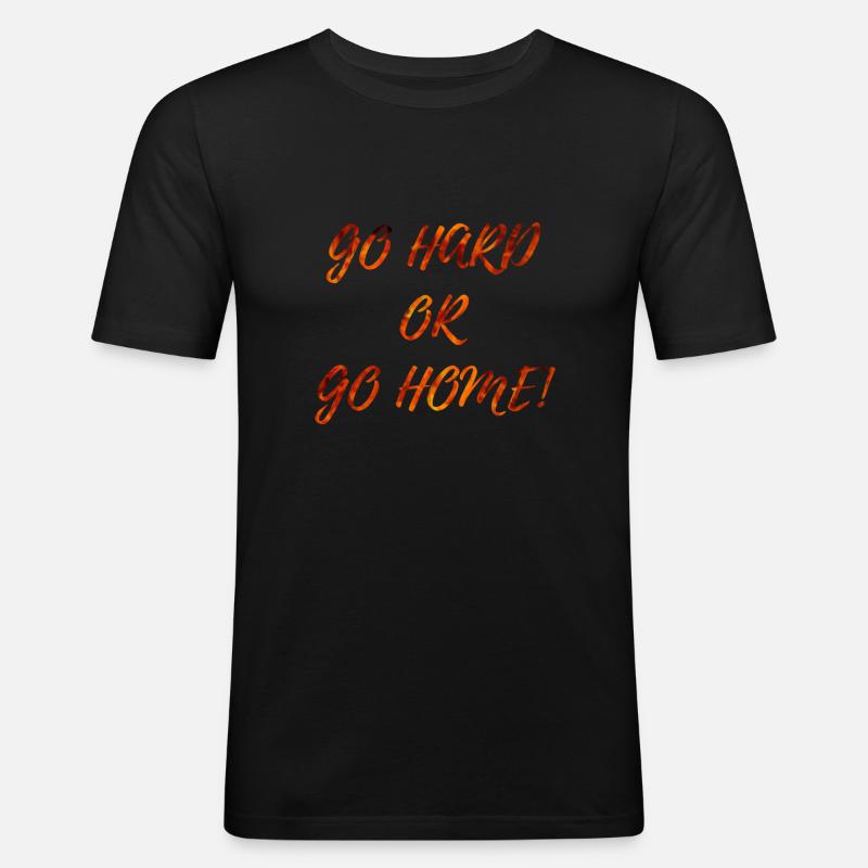 GO HARD - Männer Slim Fit T-Shirt - Schwarz