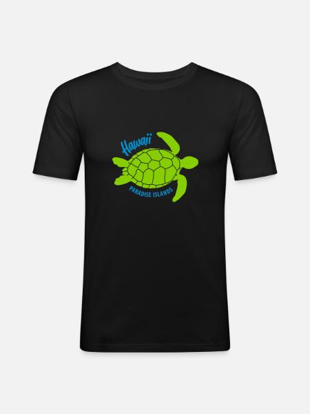 Turtle Hawaii Paradise Islands - Men's Slim Fit T-Shirt - black