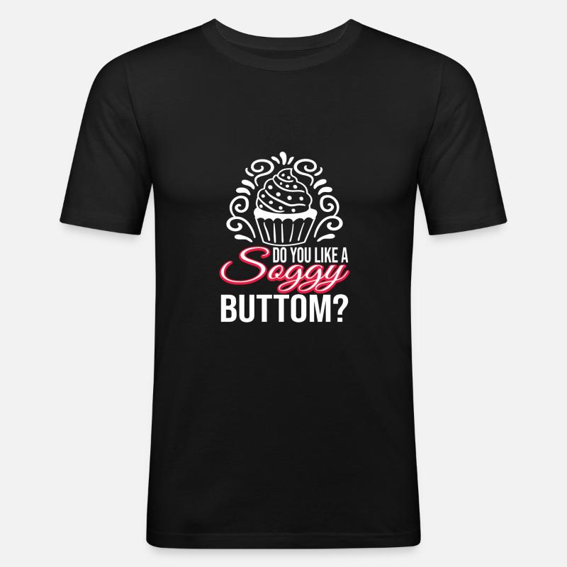 Backen Donut Kuchen - Männer Slim Fit T-Shirt - Schwarz