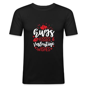 Saint-Valentin - T-shirt près du corps Homme - noir - Devant - Nik (191cm)