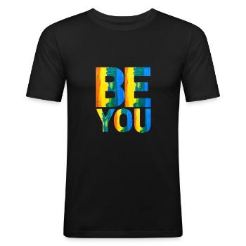 Be You - Men's Slim Fit T-Shirt - black - Front - Nik (191cm)