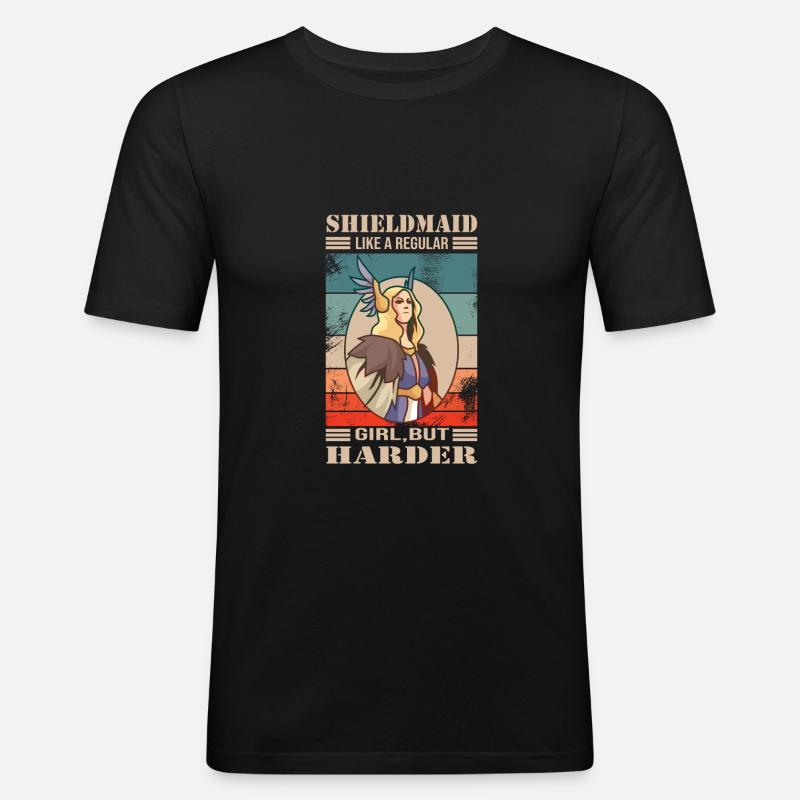 Wikinger - Männer Slim Fit T-Shirt - Schwarz