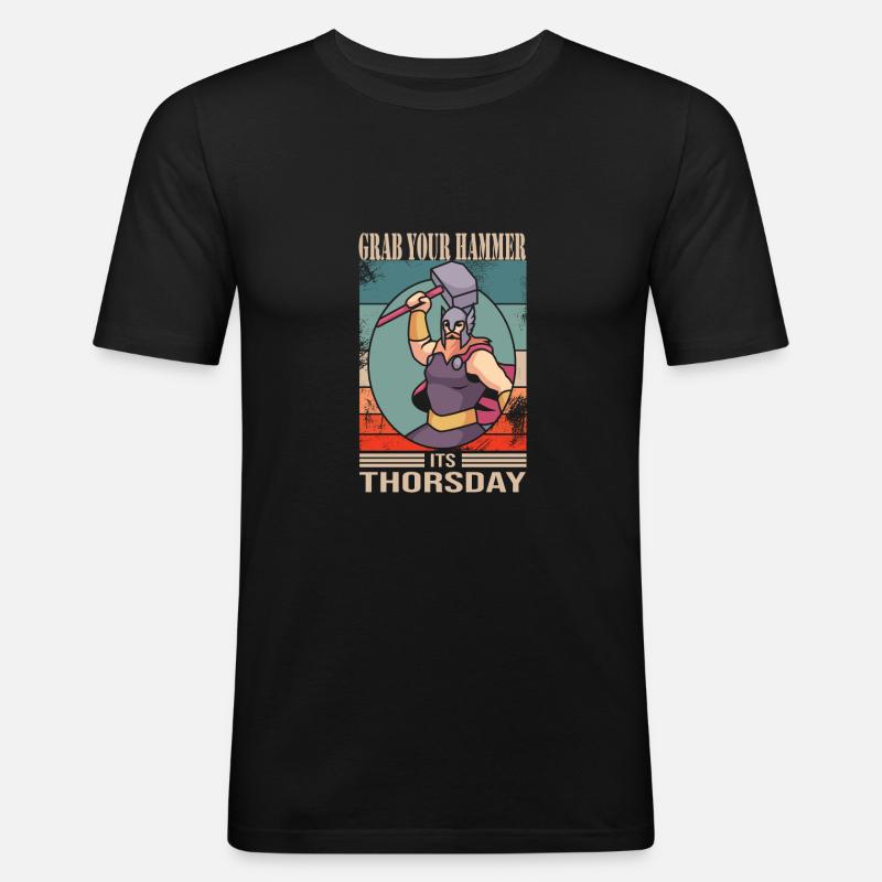 Wikinger - Männer Slim Fit T-Shirt - Schwarz