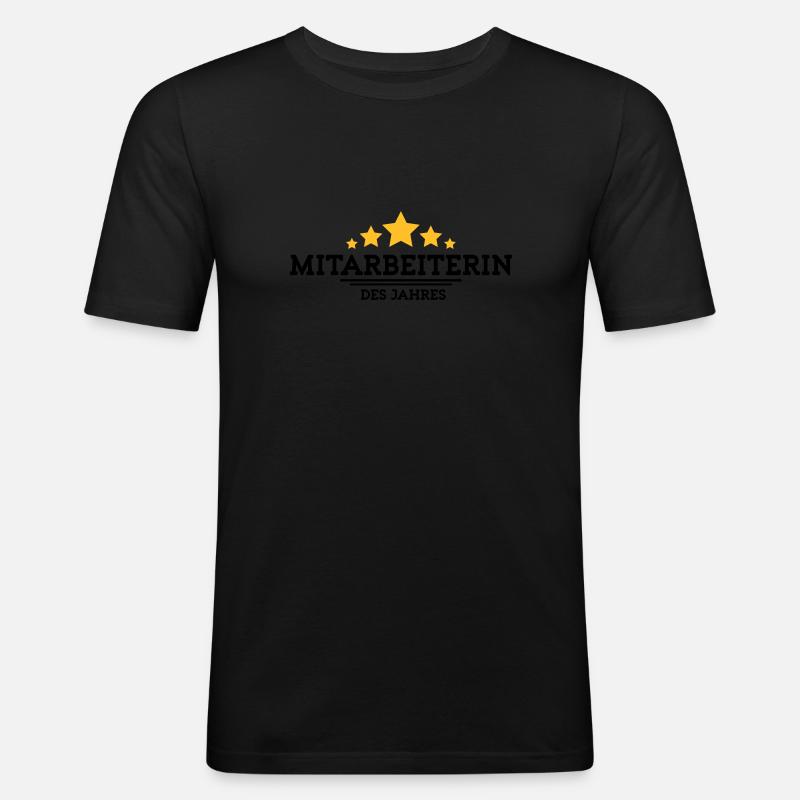 mitarbeiterin des Jahres - Männer Slim Fit T-Shirt - Schwarz