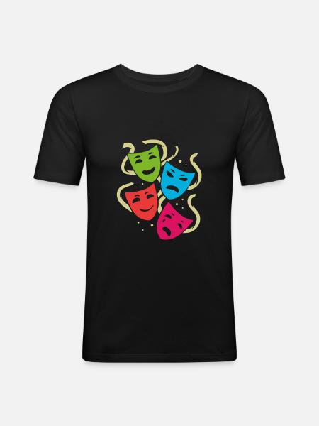 Theater masks | colorful masks - Men's Slim Fit T-Shirt - black