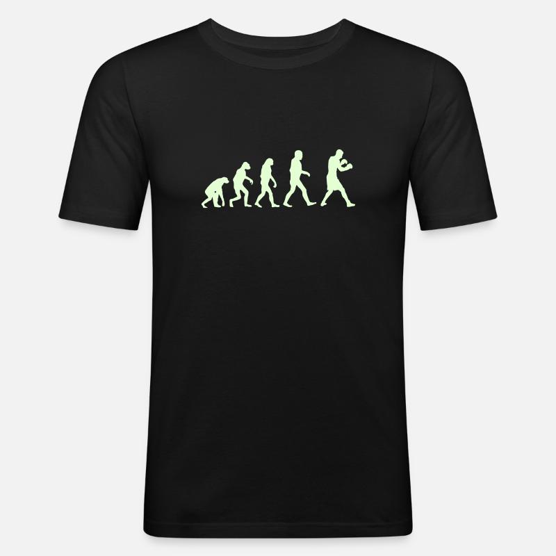 Boxing Evolution logo - Männer Slim Fit T-Shirt - Schwarz