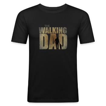 Le cadeau de papa walking pour les futurs papas - T-shirt près du corps Homme - noir - Devant - Nik (191cm)