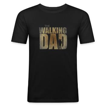 The Walking Dad Geschenk für werdende Papas - Männer Slim Fit T-Shirt - Schwarz - Vorne - Nik (191cm)