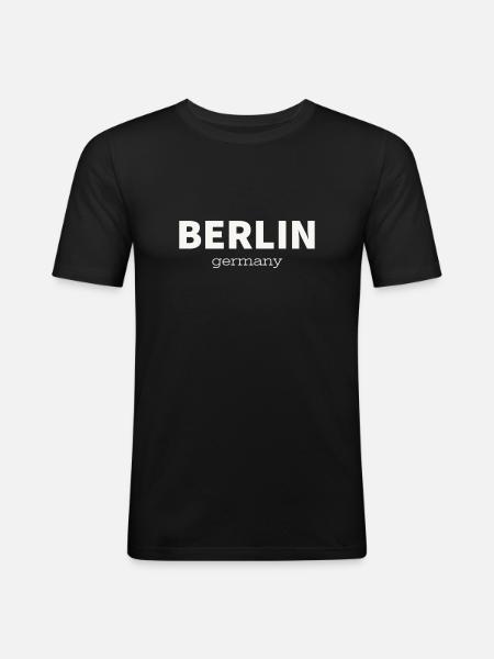 BERLIN - Men's Slim Fit T-Shirt - black
