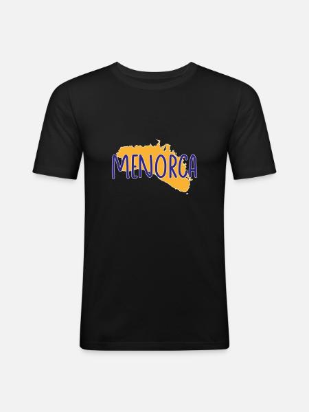 Menorca - Männer Slim Fit T-Shirt - Schwarz