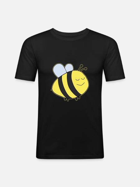 Dicke Hummel - Männer Slim Fit T-Shirt - Schwarz