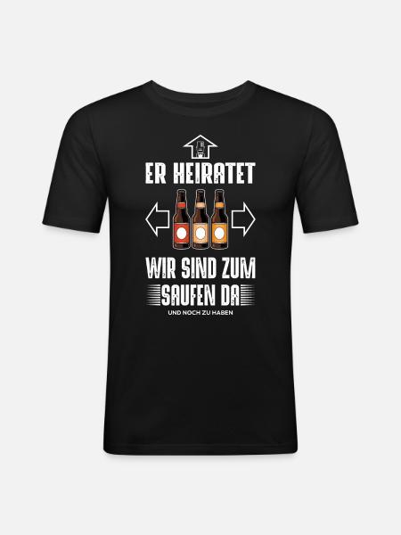 He gets married - Men's Slim Fit T-Shirt - black
