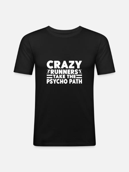 Marathon Runner Crazy Runners Running - Männer Slim Fit T-Shirt - Schwarz