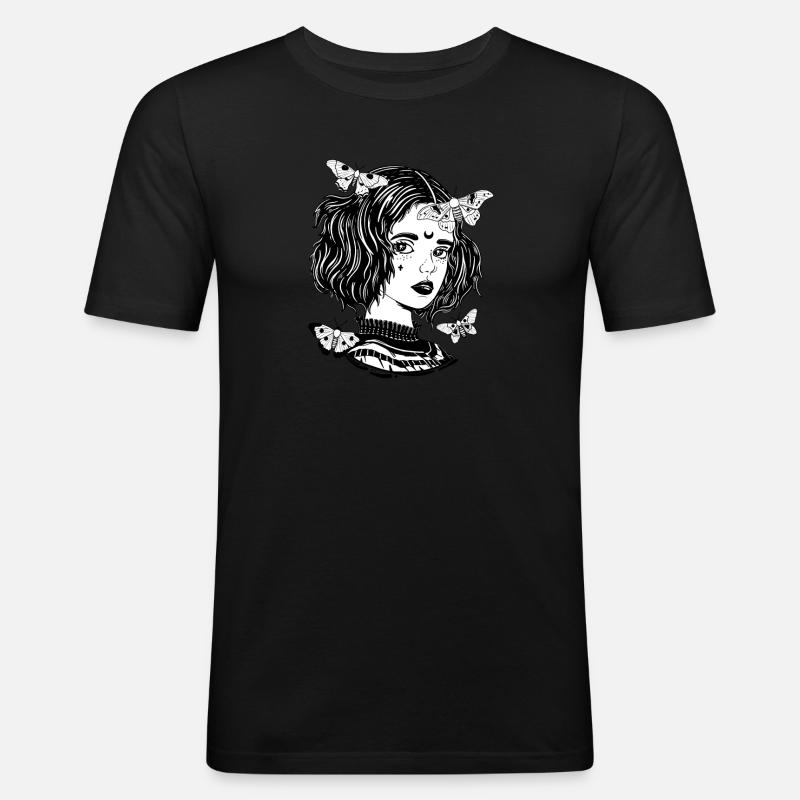 Gothic-Mädchen - Männer Slim Fit T-Shirt - Schwarz