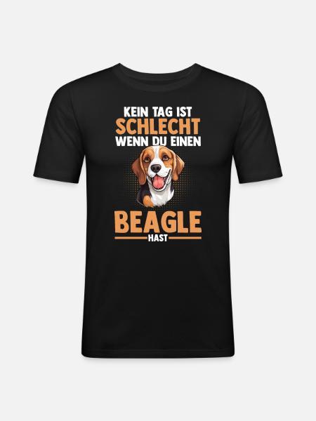 Dog Beagle - Men's Slim Fit T-Shirt - black