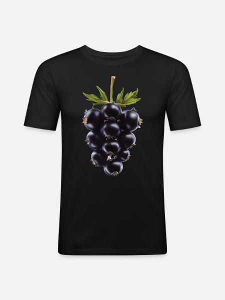 Brombeere Frucht - Männer Slim Fit T-Shirt - Schwarz