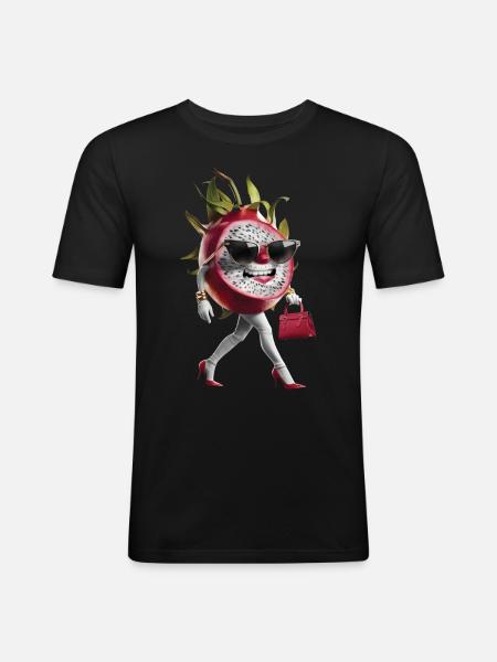 Frauen Drachenfrucht - Männer Slim Fit T-Shirt - Schwarz