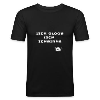Sachsen Sprüche Sächsisch - Männer Slim Fit T-Shirt - Schwarz - Vorne - Nik (191cm)
