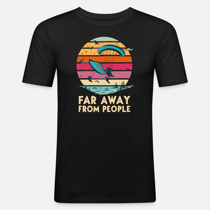 Paragliding - Männer Slim Fit T-Shirt - Schwarz