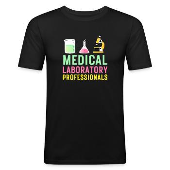 Med Labortechniker Medical Laboratory Professional - Männer Slim Fit T-Shirt - Schwarz - Vorne - Nik (191cm)