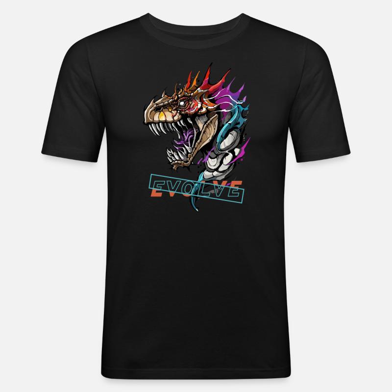 Dragon's Evolution Roar - Men's Slim Fit T-Shirt - black