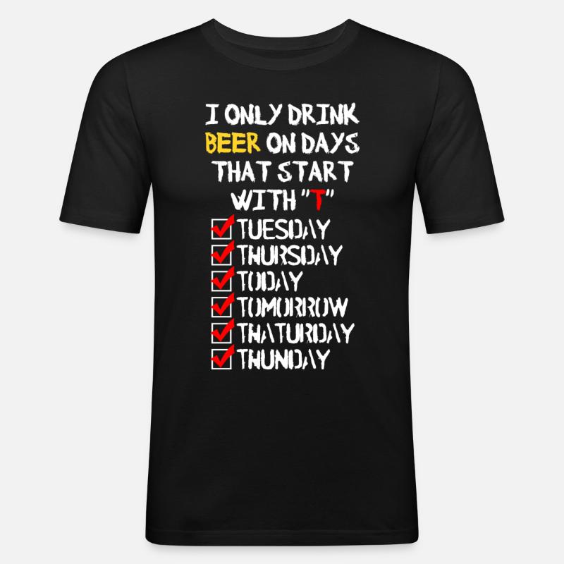 Beer everyday - Männer Slim Fit T-Shirt - Schwarz