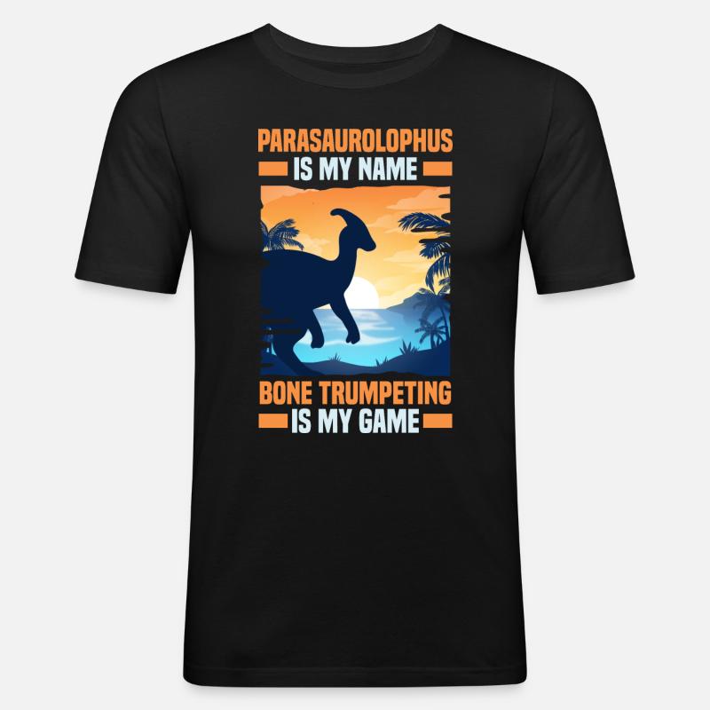 Dinosaurier - Männer Slim Fit T-Shirt - Schwarz