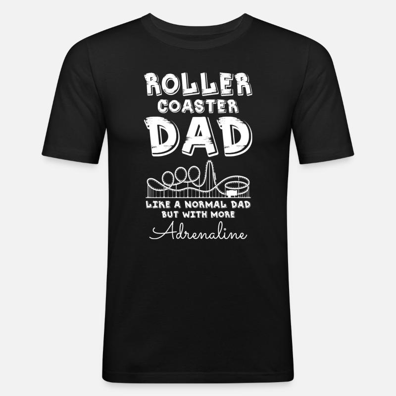 Roller Coaster Dad - Männer Slim Fit T-Shirt - Schwarz