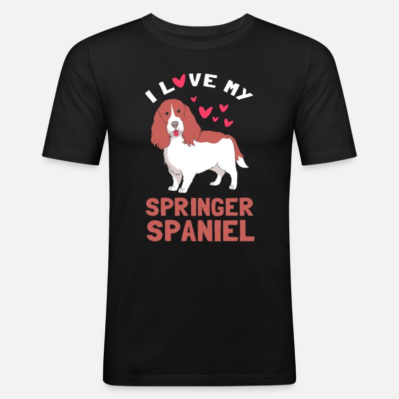 Springer Spaniel Hund - Männer Slim Fit T-Shirt - Schwarz