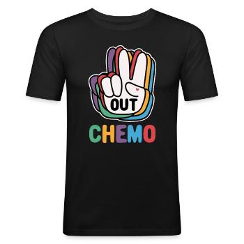 Out Chemo Therapie Ende - Männer Slim Fit T-Shirt - Schwarz - Vorne - Nik (191cm)
