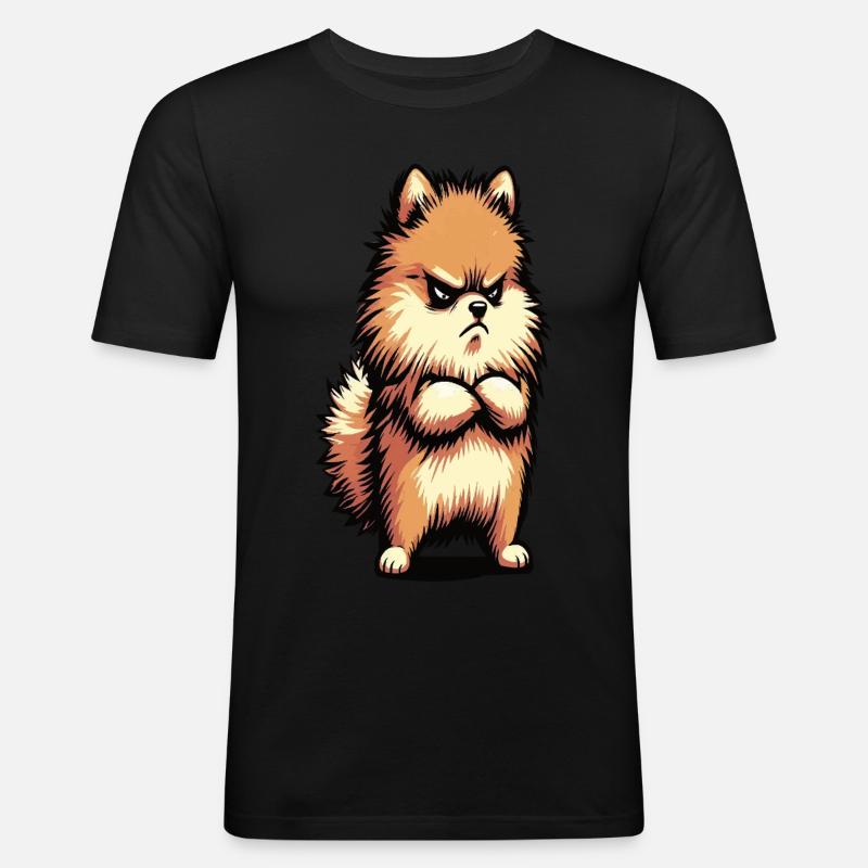 Zwergspitz Zwergspitze Zwerspitzhalter Spitz - Männer Slim Fit T-Shirt - Schwarz