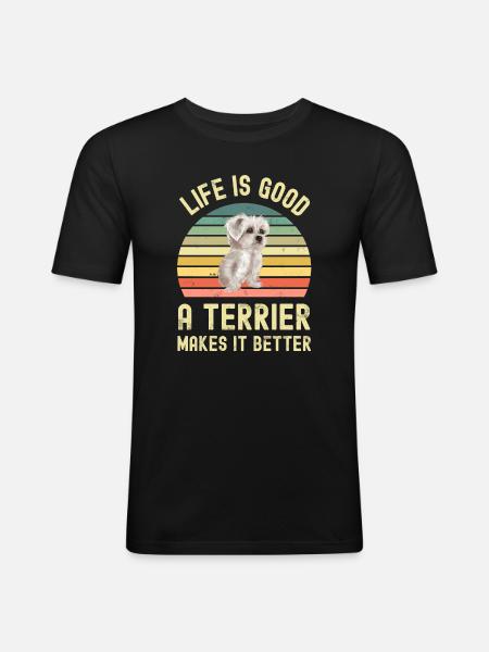 West Highland White Terrier - Men's Slim Fit T-Shirt - black